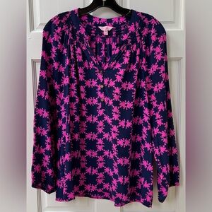Lilly Pulitzer Elsa Silk Blouse Medium